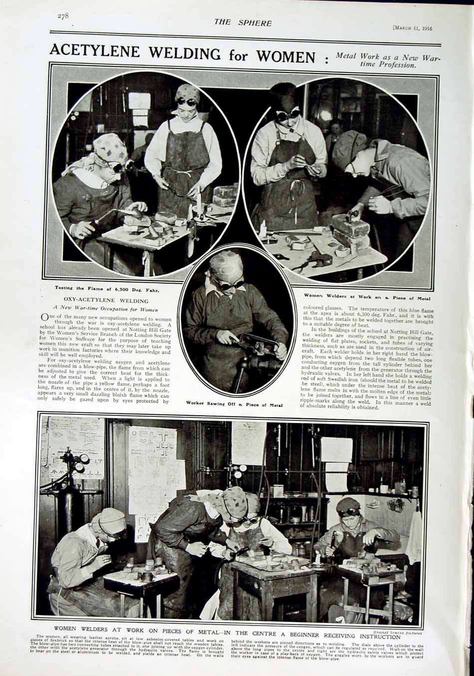 Original Old Antique Print 1916 Roll Honour Dead War Siers Acetylene Welding