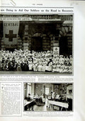Antique Old Print 1916 Russian Graves War Peasants St. John Nurses London 20th
