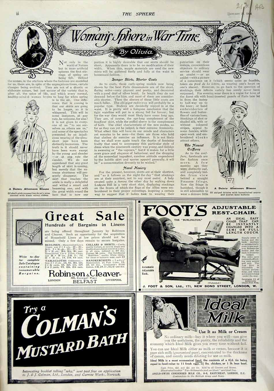 Original Old Antique Print 1916 Advertisement Tootal Fabric Delta Phosferine