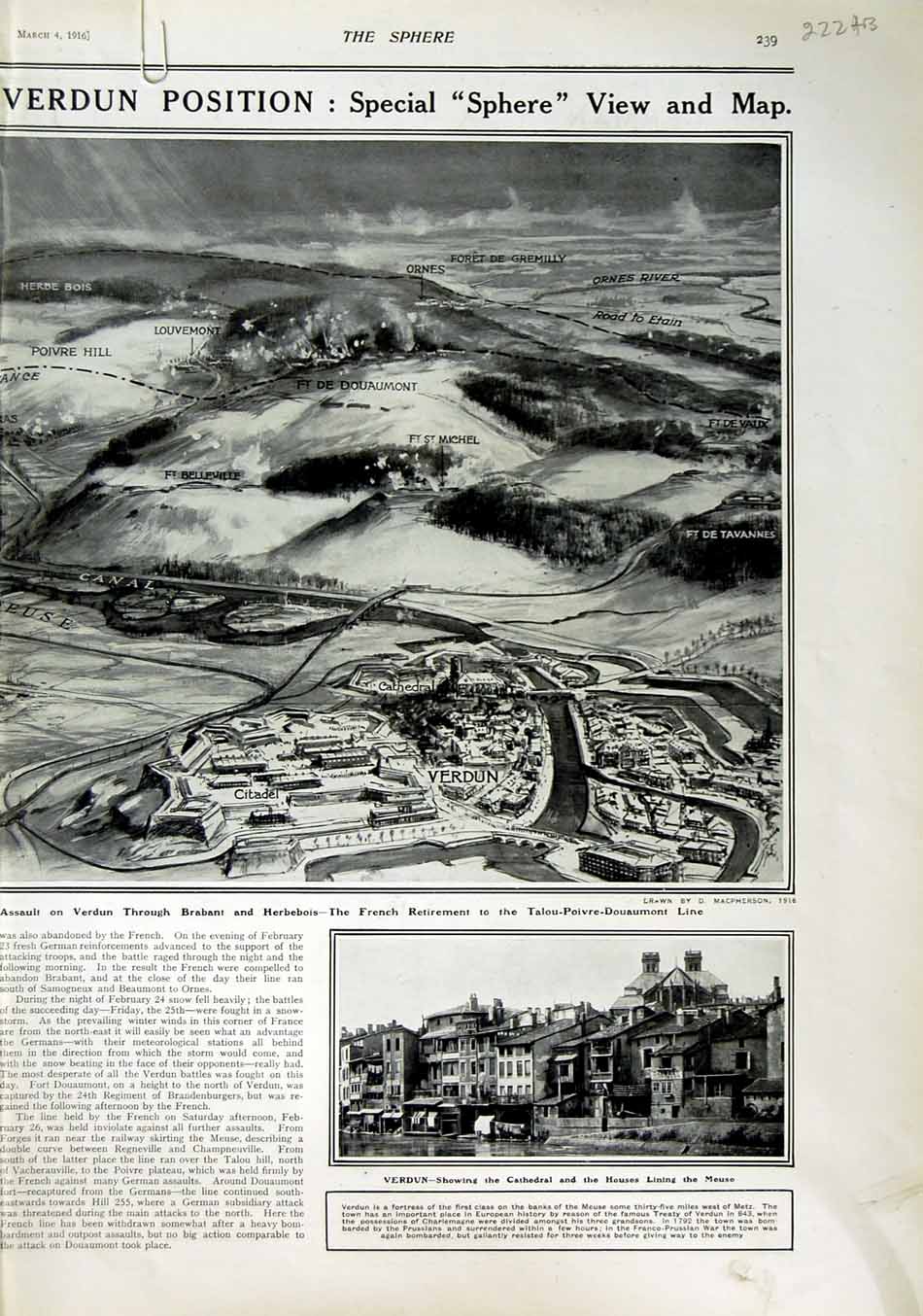 Old Antique Print 1916 Henry James War Gomme London Snowstorm Zeppelin 20th