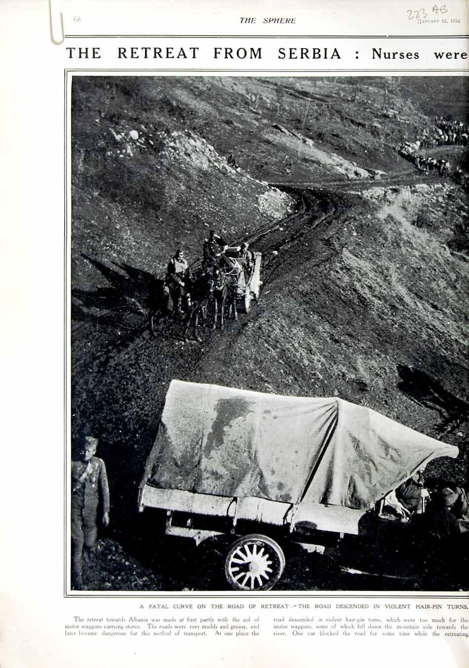 Original Old Antique Print 1916 British Siers War Germans Krusevatz Railway