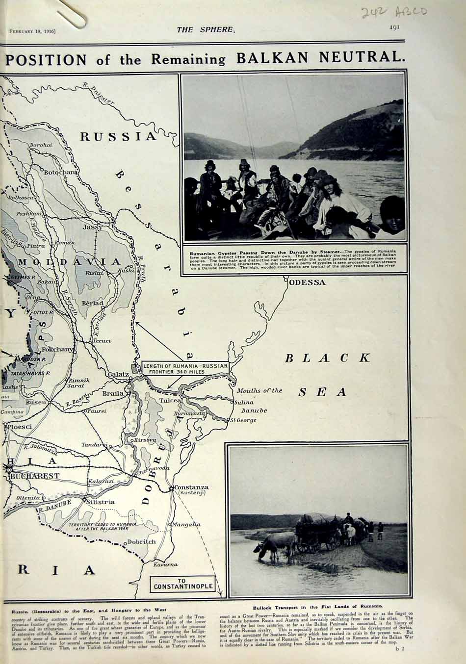 Old Antique Print 1916 Sinaia Rumania Gypsies Ypres Sier Champagne War 20th