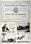 Old Antique Print 1916 Advertisement Player'S Cigarettes Humber Saxon Car 20th