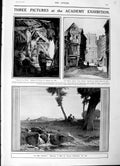 Old Antique Print 1916 Art Academy Barn Robins D'Arc Rouen Country River 20th