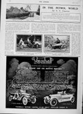 Original Old Antique Print 1916 Wolseley Motor Car Standard Vauxhall Harley