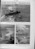 Original Old Antique Print 1916 Burgess War Ship Art Aeroplanes Wyllie Salient