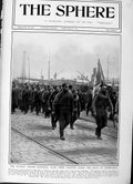 Original Old Antique Print 1916 Russian Siers Marching Marseilles France War