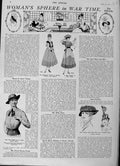 Original Old Antique Print 1916 Women'S Fashion Hats Shirt Taffeta Dress Velvet