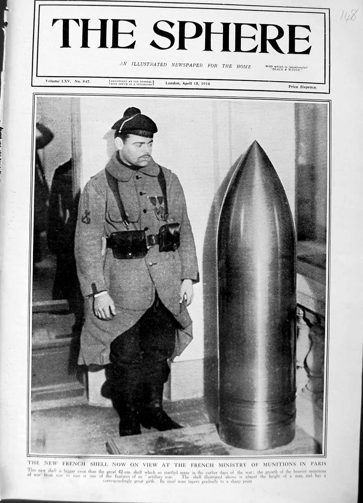 Original Old Antique Print 1916 French War Shell Ministry Munitions Paris Sier