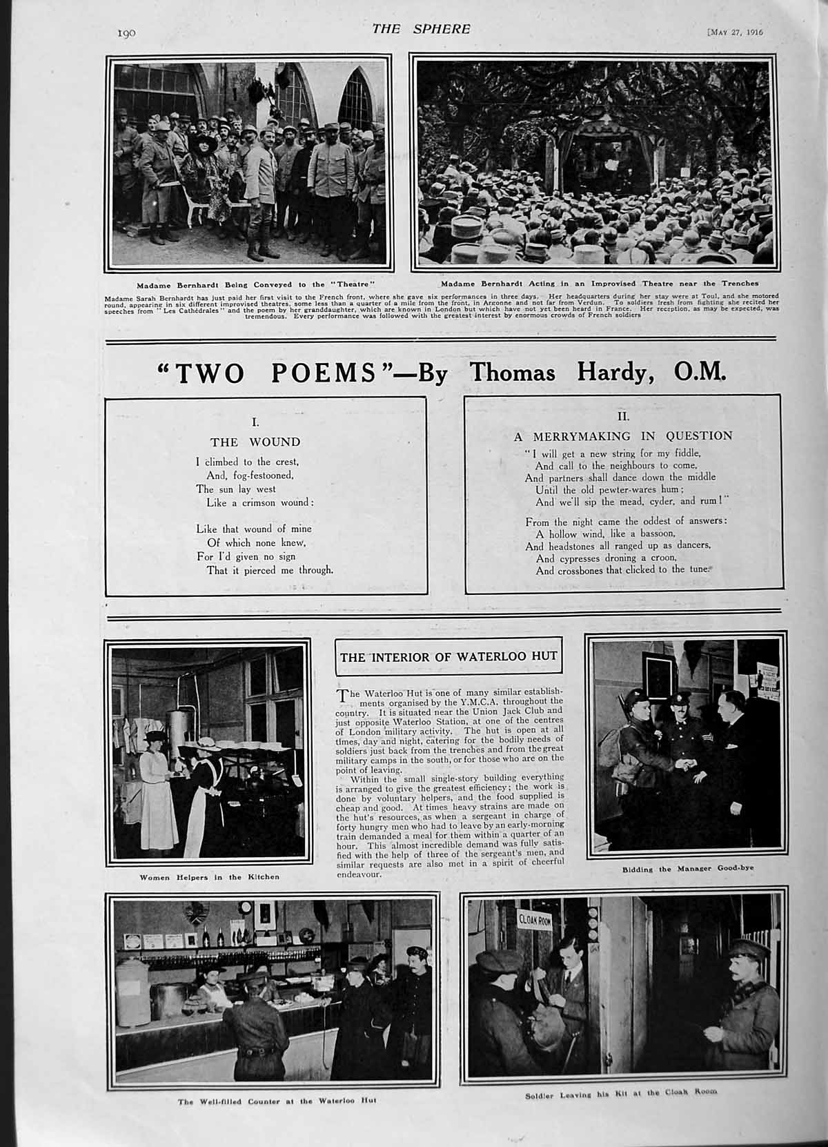 Old Antique Print 1916 French Siers Billet France Waterloo Kitchen War 20th