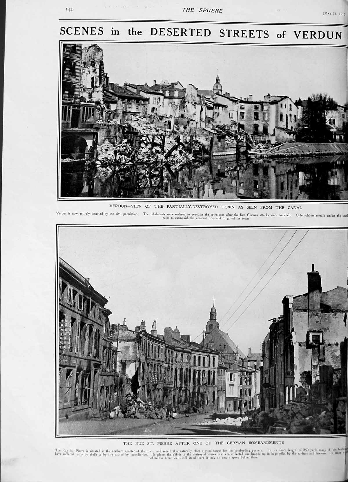 Old Antique Print 1916 Franklin Willett Dublin India Hyde Verdun Pierre 20th