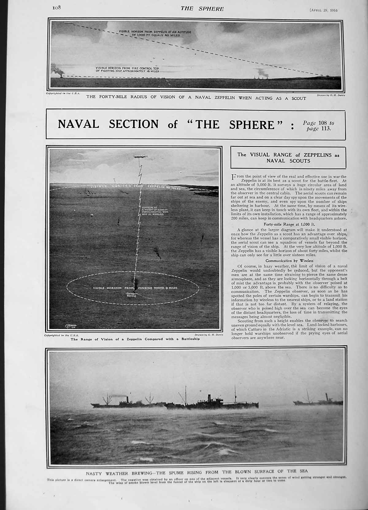 Original Old Antique Print 1916 British Army Doctor Macedonia War Spume Ship