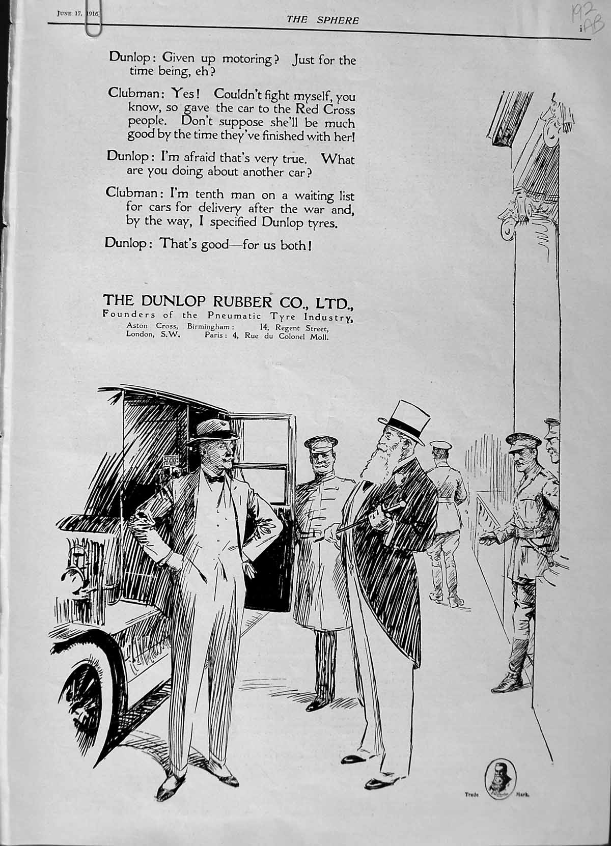 Old Antique Print 1916 Advertisment Debenhams Lea Perrins Packer Dunlop 20th