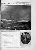 Old Antique Print 1916 German Submarine War Navy Kipling Iron Duke Ship 20th