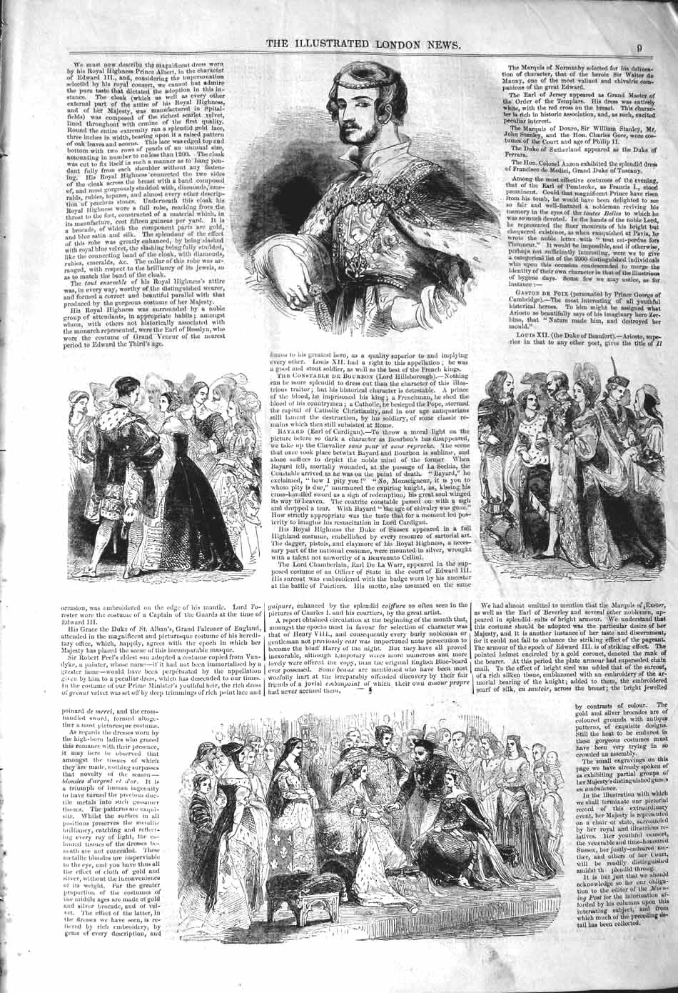 Original Old Antique Print 1842 Royal Highness Prince Albert Queen Royal 19th