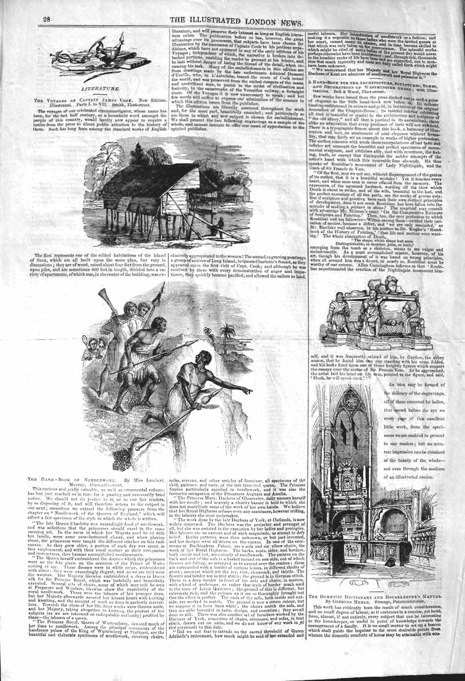 Original Old Antique Print 1842 Captain James Cook Voyages Native People 19th
