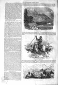 Original Old Antique Print 1842 Khyber Pass Ahkbar Khan Afghan Encampm Victorian