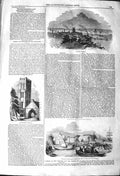 Original Old Antique Print 1842 View Bristol Thurgarton Church Chatham Dockyard