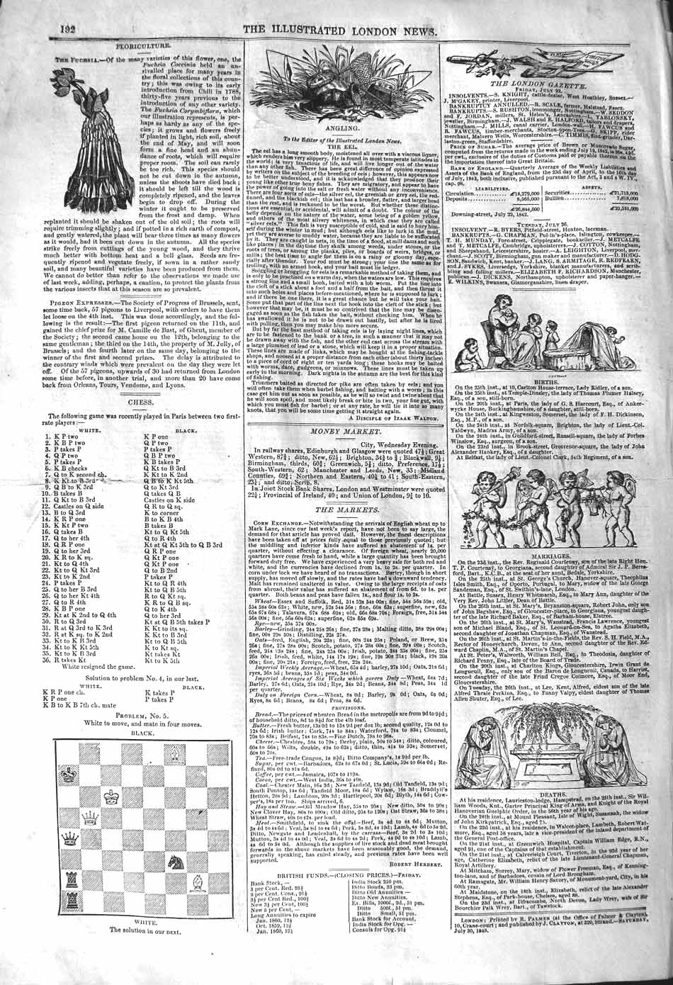 Original Old Antique Print 1842 Floriculture Flowers Fuchsia London Gazette