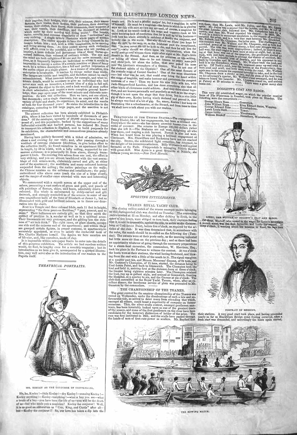 Original Old Antique Print 1842 Theatre Keeley Cripplegate Meekiff Liddy 19th