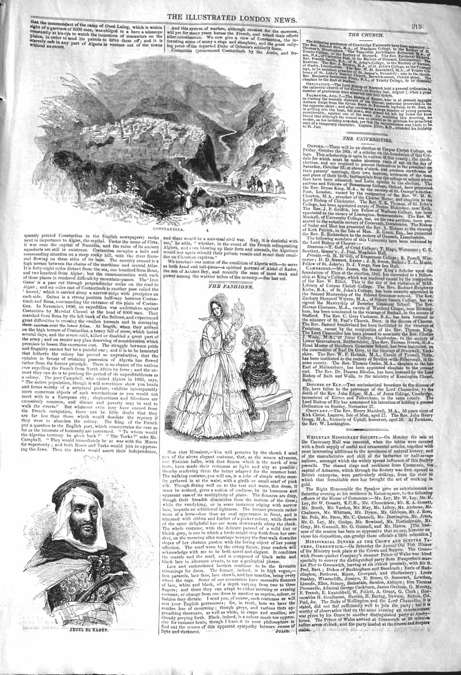 Old Antique Print 1842 View Constantina Mountains Abdel El Ader Fashion 19th