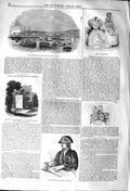 Original Old Antique Print 1842 Blind Pensioner William Rufus Grave War Ships