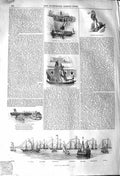 Old Antique Print 1842 Queen Hawser Royal George Salamander Fearless Ship 19th