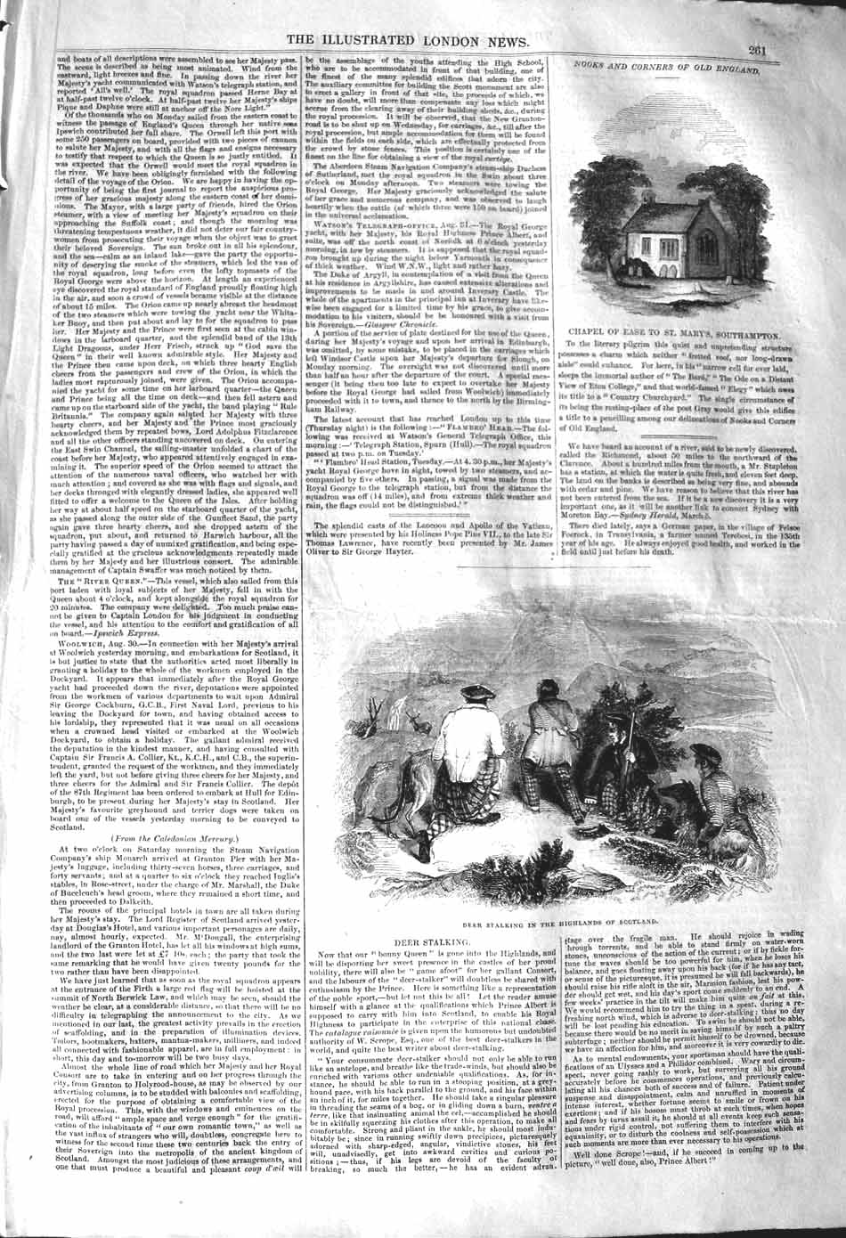 Old Antique Print 1842 Deer Stalking Highlands Scotland Ease Southampton 19th
