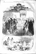 Original Old Antique Print 1842 Throne Room Palace Holyrood Regalia Scotland