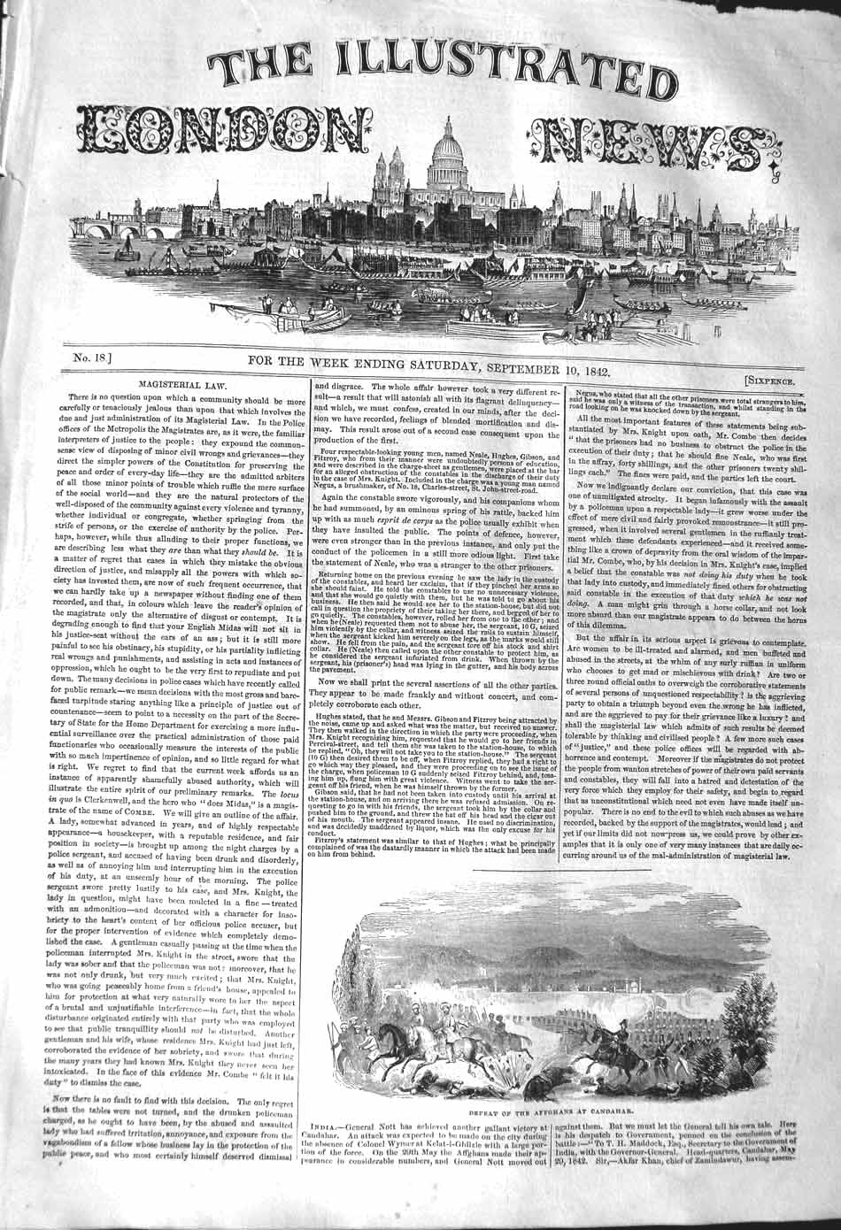Original Old Antique Print 1842 War Scene Defeat Affghans Candahar Siers 19th