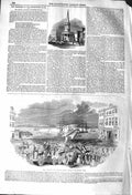 Original Old Antique Print 1842 Majesty Queen Prince Albert Granton Pier Ships