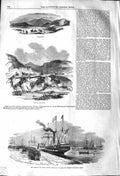Original Old Antique Print 1842 Glen Ogle Gtenartney Trident Ship Granton Pier