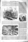 Original Old Antique Print 1842 Parsonage House Stafford Court Vintner'S Hall