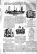 Old Antique Print 1842 Chinese Merchantmen Holyrood Abbey Tintern Church 19th