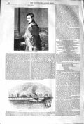 Original Old Antique Print 1842 Napoleon De La Roche Newport Dock Monmouthshire