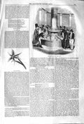 Original Old Antique Print 1842 Corn Exchange Mark-Lane Amaryllis Flowers 19th