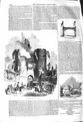 Original Old Antique Print 1842 Queen Entering Canterbury Triumphal Arch Ash