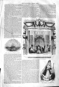 Original Old Antique Print 1842 Scene Drama My Woman Fitwilliam Thunderer Ship