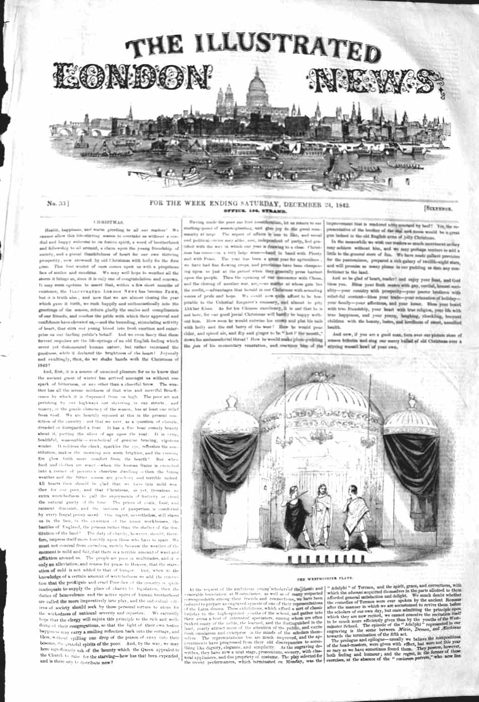 Original Old Antique Print 1842 Westminster Plays Theatre Actors 19th