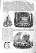 Original Old Antique Print 1843 Court Chancery Richmond Church Queen'S Bench