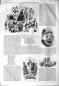 Original Old Antique Print 1843 Execution Charles Carisbrook Castle Notre-Dame