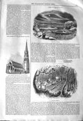 Original Old Antique Print 1843 Wild Duck Shooting Pheasant Church West 19th