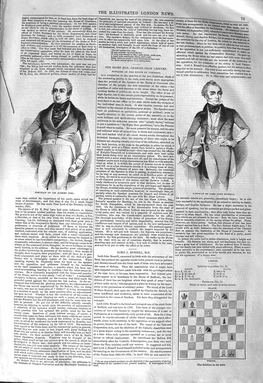 Original Old Antique Print 1843 Portrait Lord John Russell Robert P Victorian