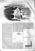 Original Old Antique Print 1843 London Dover Railway Round Down Cliff Shak 19th