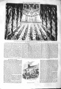 Original Old Antique Print 1843 Mitford Cottage Temperance Soiree Corn Exchange