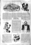 Old Antique Print 1843 Dumbarton Castle Napier Alfred Crowquill Sketches 19th