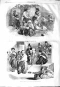 Original Old Antique Print 1843 Winterhalter Vendemmia Naples Grapes Tatar CafÇ