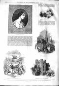 Original Old Antique Print 1843 Madonna Roche Coventry Church Kenilworth Judah