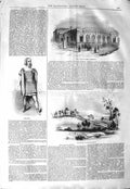 Original Old Antique Print 1843 Assize Courts Cambridge Forsarini Greta Southey