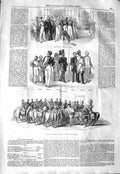 Original Old Antique Print 1843 Horse Guards Levee Dresses Ambassadors Turkey